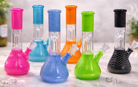 Product image 4K CANNABIS | Conical Netted Glass Bong With One Percolator 8" 1