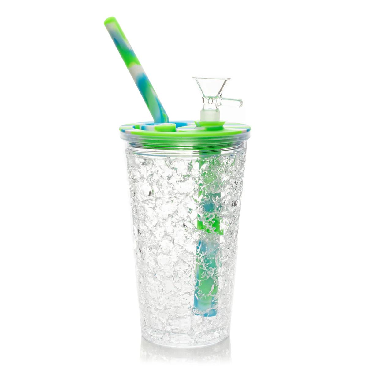 Product image LIT | 6.25" Freezer Cup Water Pipe | Blue/Green 1