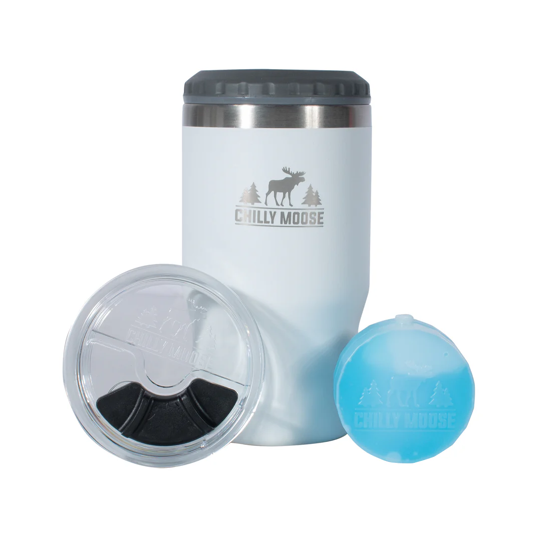 Product image 4k Cannabis X Chilly Moose | Brent 5 in 1 Insulated Tumbler | Frost White 1
