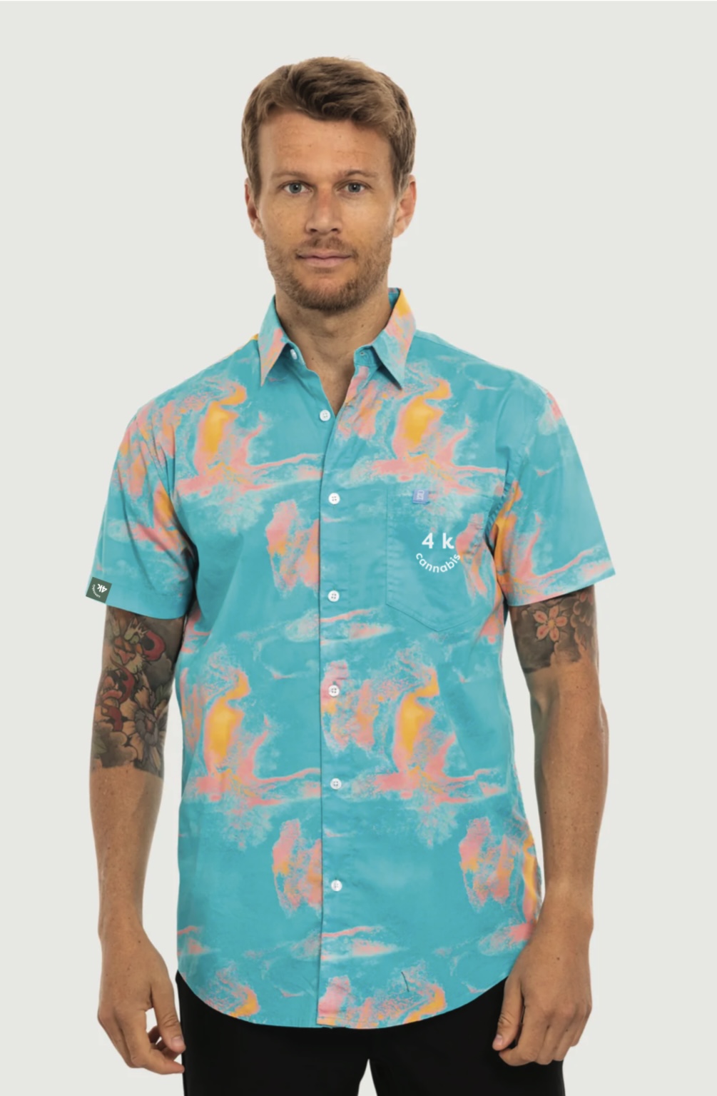 Product image 4K CANNABIS | Button Up Shirt | Infrared Teal | M 1