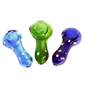 2.5" Glass Spoon Pipe with polka dots